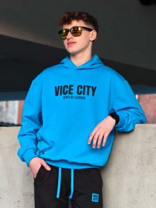 Bluza kangurka VICE CITY niebieska