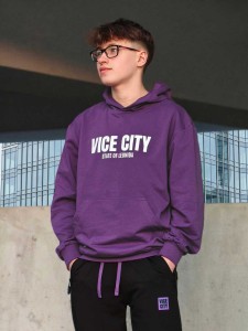 Bluza kangurka VICE CITY fioletowa VIE