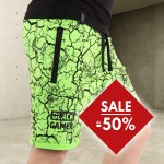 Krótkie Spodenki DRUK Seledyn Black Gamer