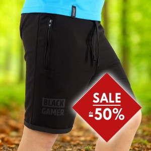 Krótkie Spodenki DRUK Czarne Black Gamer