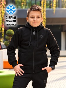 Ciepła Bluza dresowa GS Czarna CP